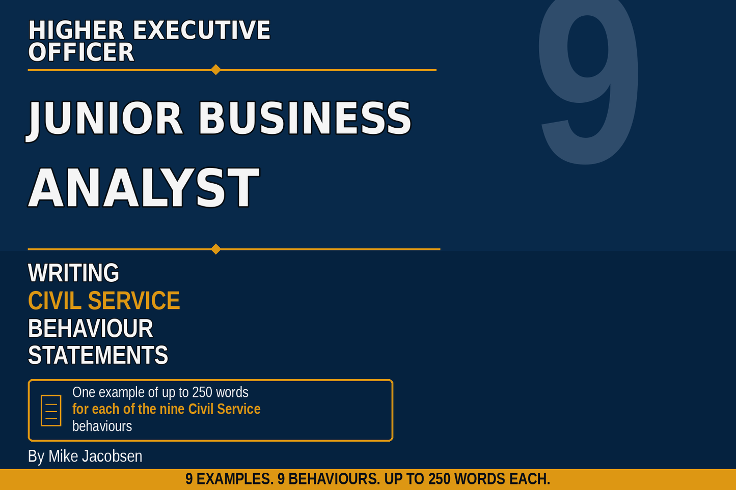 9 HEO Junior Business Analyst Civil Service Behaviour Statements