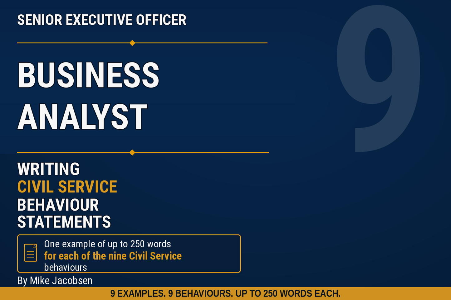 9 SEO Business Analyst Civil Service Behaviour Statements