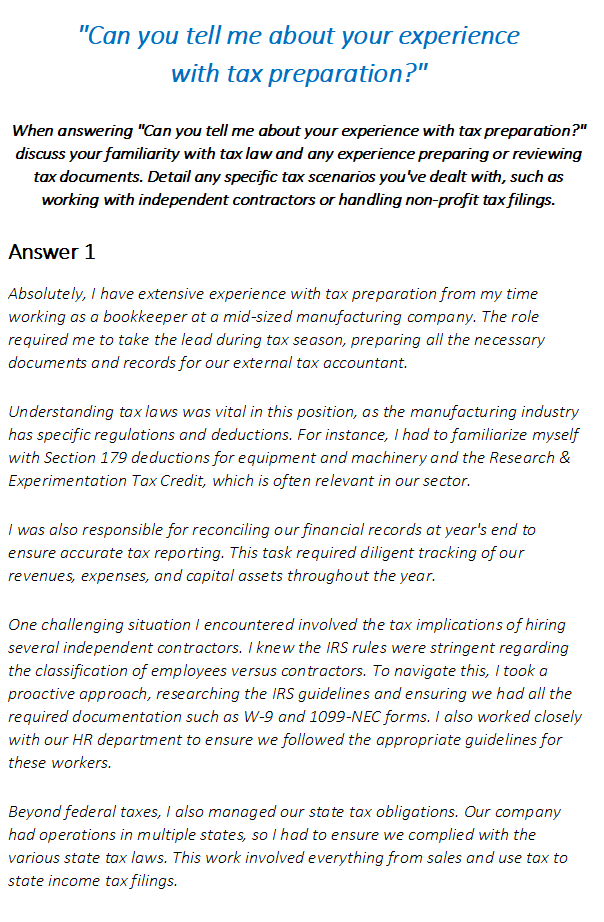 Bookkeeper Interview Questions & Answers
