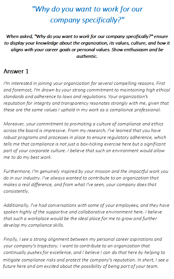 Compliance Officer Interview Questions & Answers