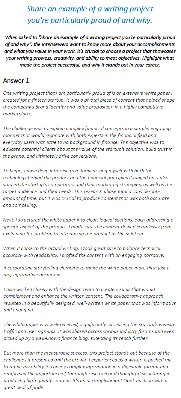 Content Writer Interview Questions & Answers