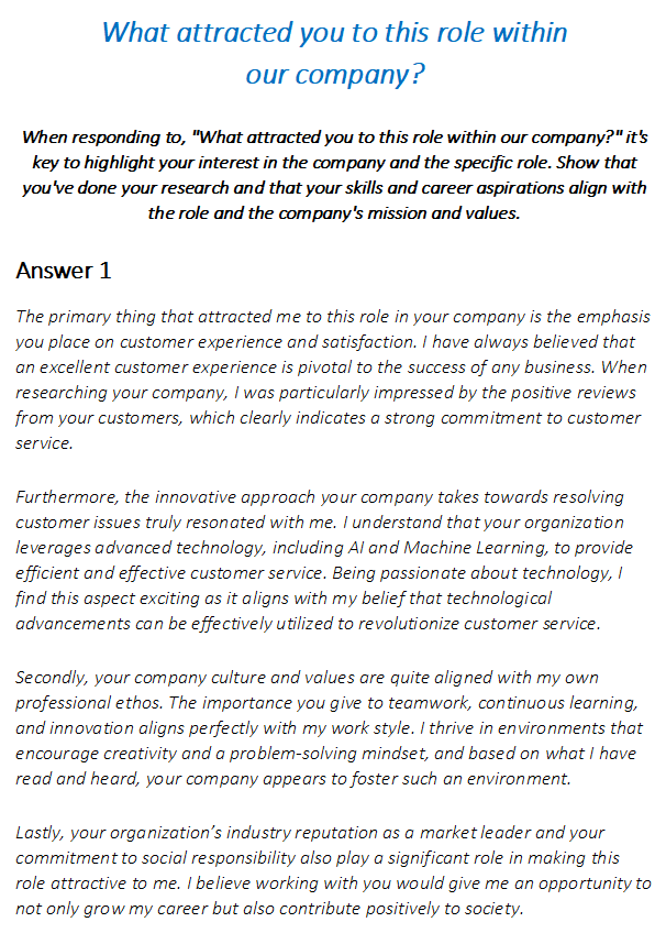 Customer Service Interview Questions & Answers