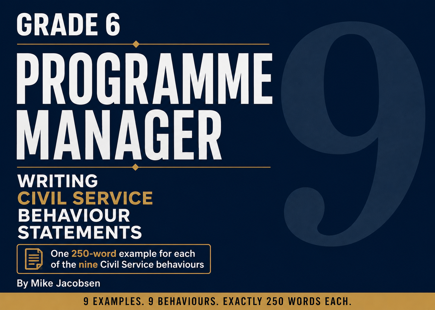 9 Grade 6 Programme Manager Civil Service Behaviour Statements