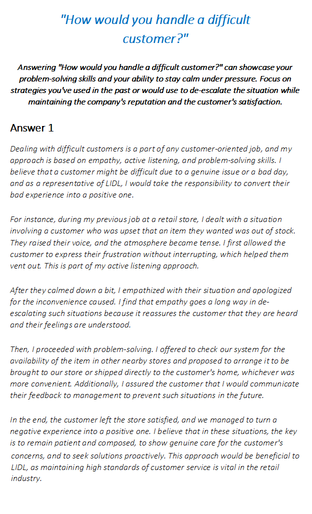 LIDL Interview Questions & Answers