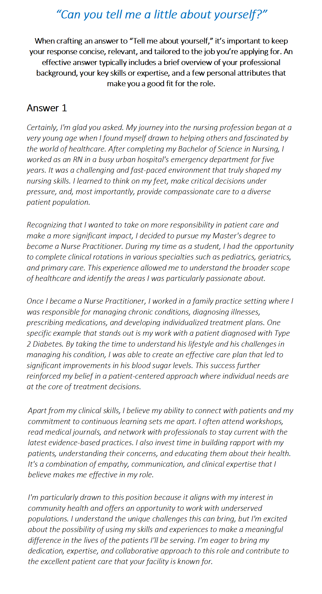 Nurse Practitioner Interview Questions & Answers