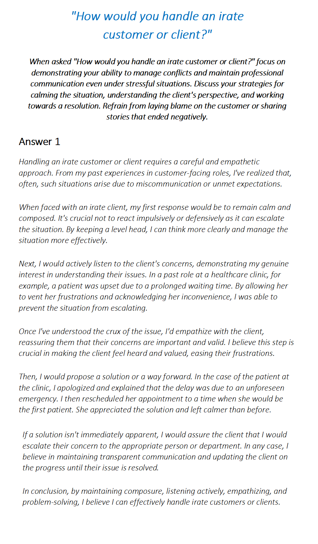 Receptionist Interview Questions & Answers