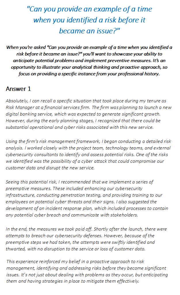 Risk Manager Interview Questions & Answers