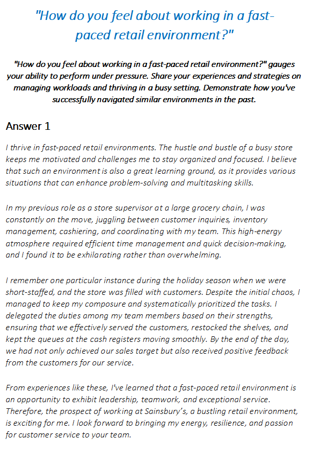 Sainsbury's Interview Questions & Answers