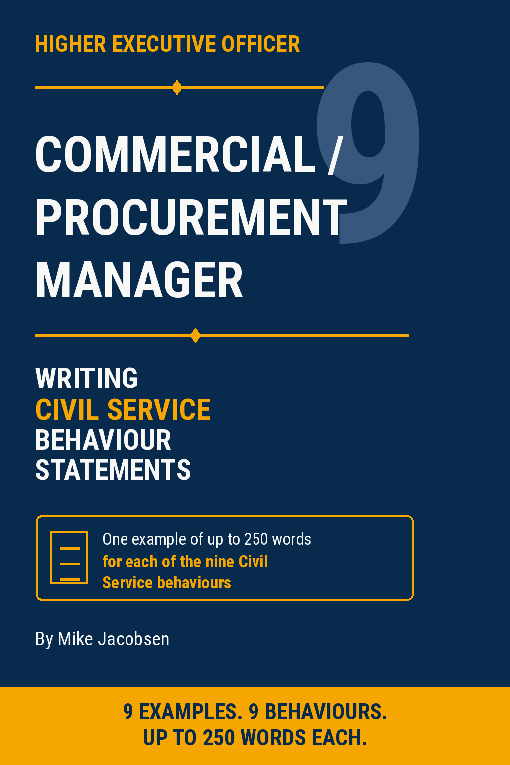 9 HEO Commercial / Procurement Manager Civil Service Behaviour Statements