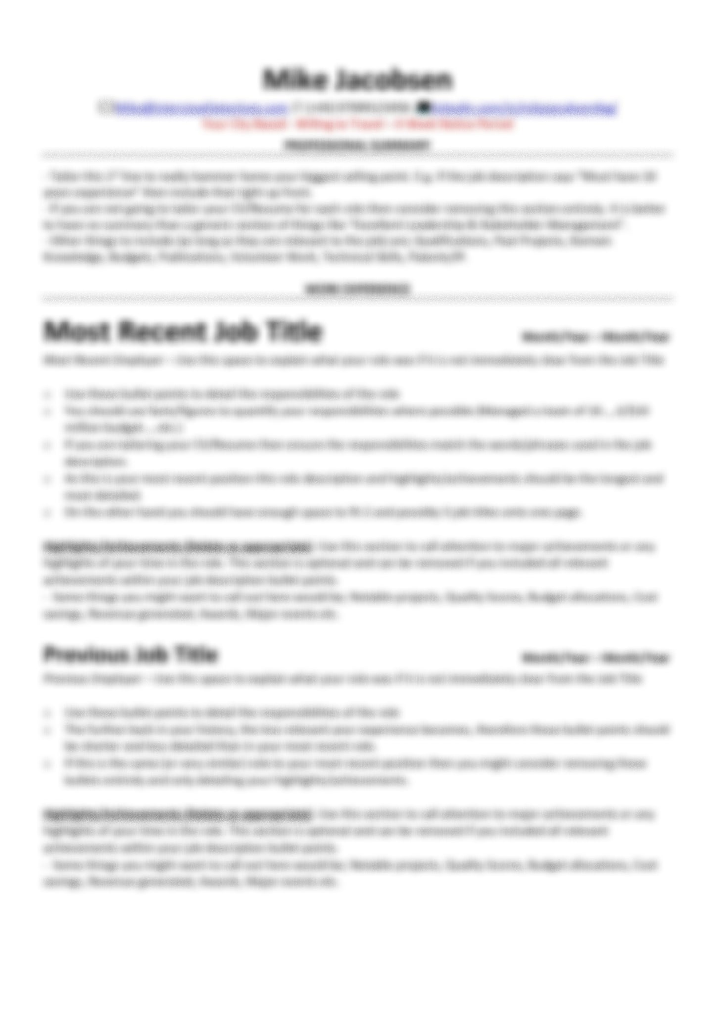 PMO Analyst CV Writing Toolkit