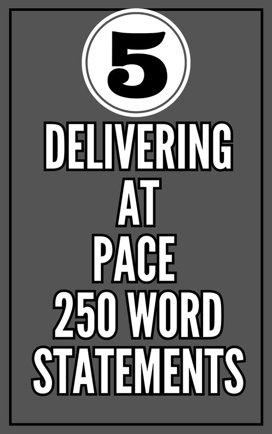'Delivering at Pace' - 250 Word Statement Examples