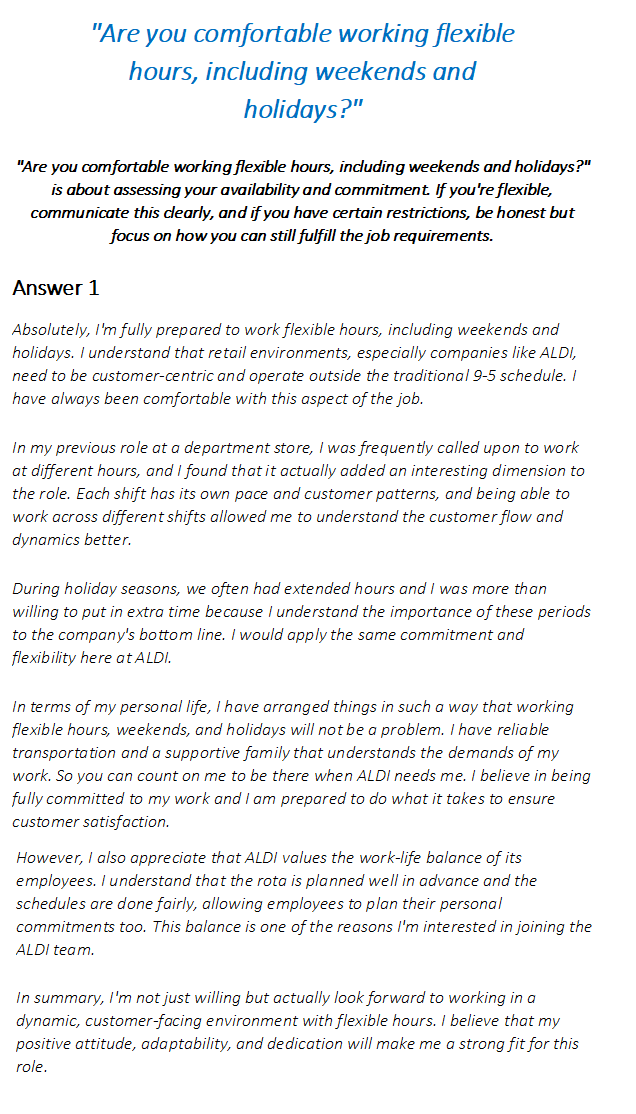 ALDI Interview Questions & Answers