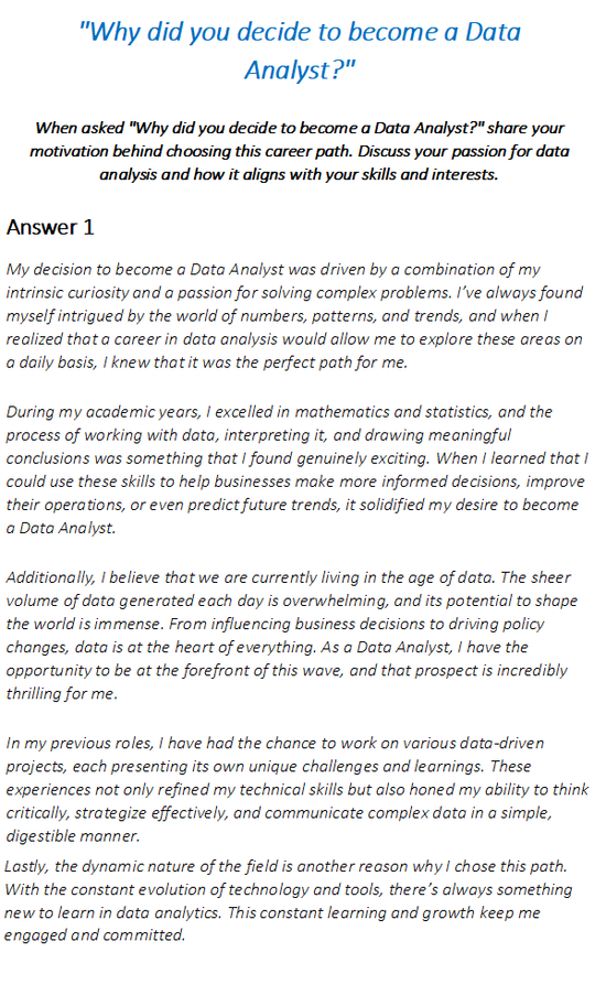 Data Analyst Interview Questions & Answers – Interview Detectives