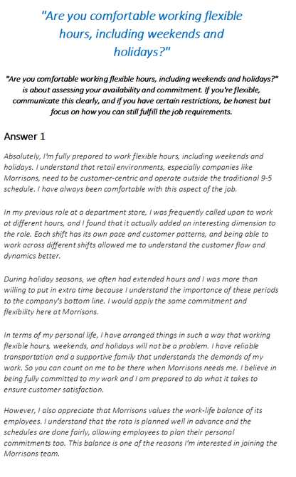 Morrisons Interview Questions & Answers
