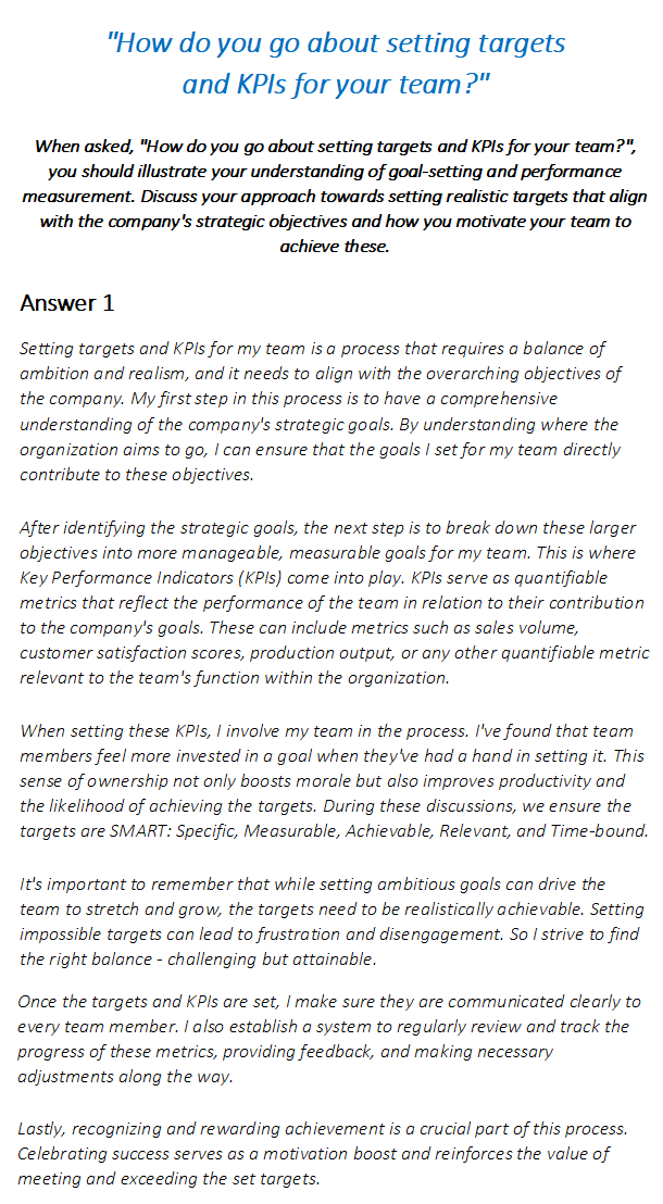 Operations Manager Interview Questions & Answers