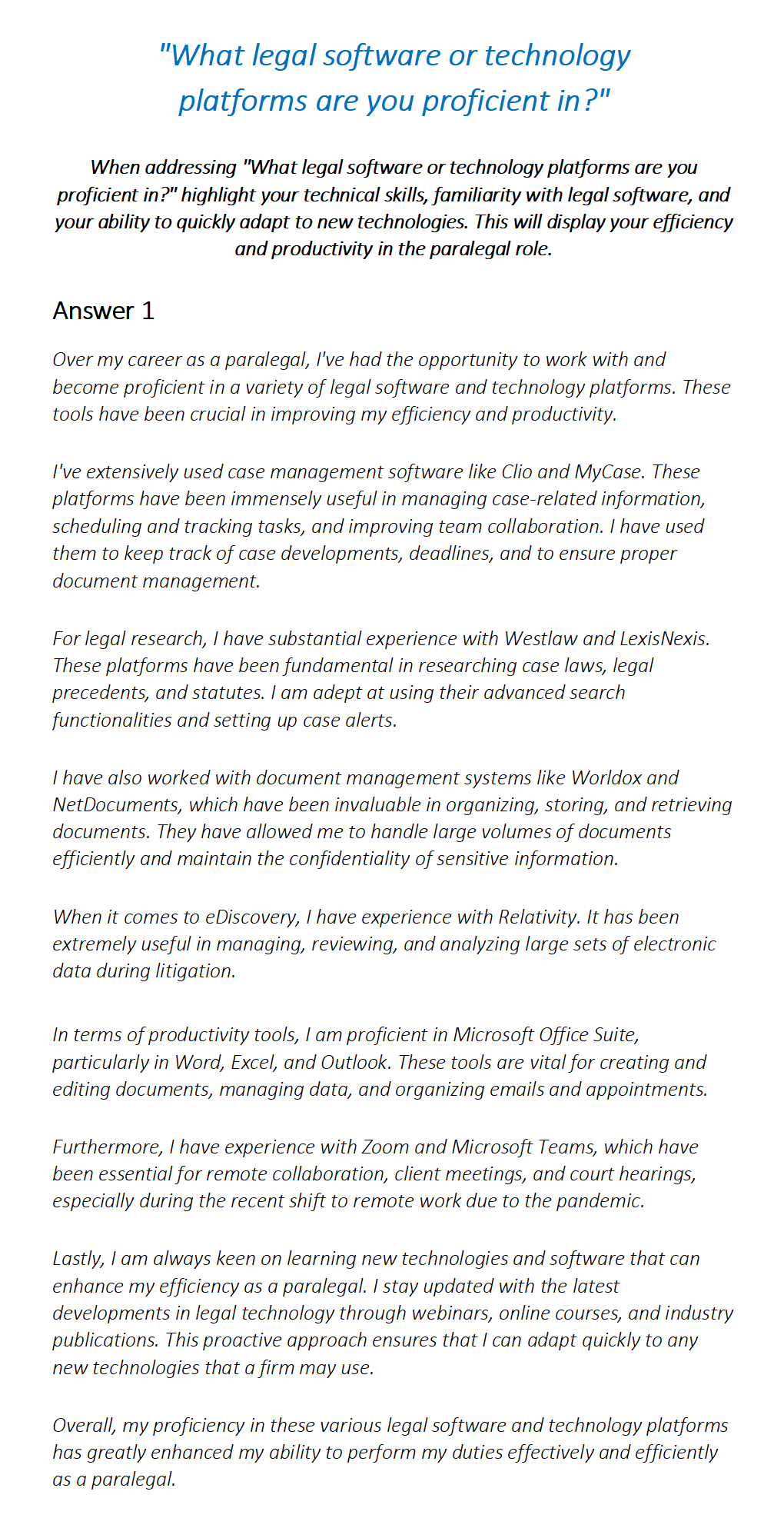 Paralegal Interview Questions & Answers – Interview Detectives